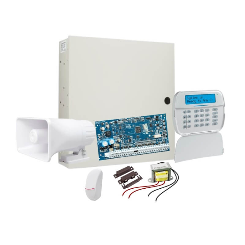 kit-alarma-hs2032-lcd Kit-HS2032-LCD Sistema de Alarma 8 Zonas con Teclado LCD Alfanumérico - Imagen 1